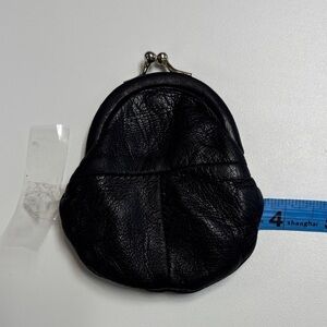 Elegant Black Leather Coin Purse